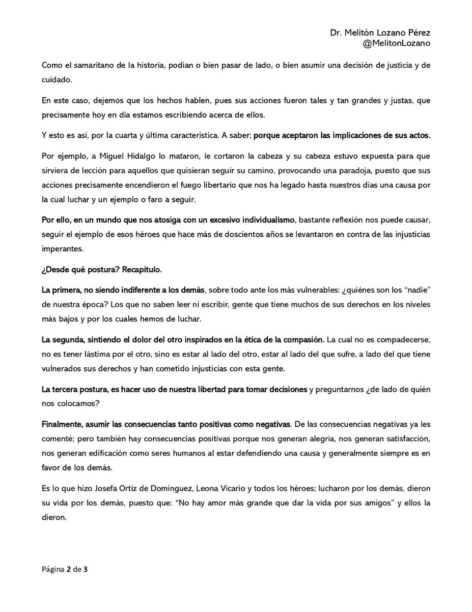 MelitonLozano's tweet photo. Sobre el reciente festejo nacional #16deSeptiembre día de la #IndependenciaDeMexico les comparto una reflexión para la acción; hoy que la #CuartaTransformación hace patente en todo el pueblo de #México, una  verdadera revolución de las conciencias 

¡Excelente inicio de semana! https://t.co/RlS8wwIaHb