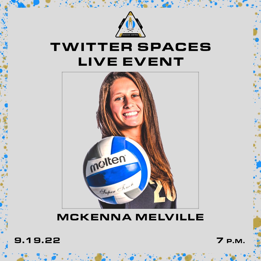 Please join us tomorrow night at 7 PM for a Twitter Spaces Event featuring UCF Volleyball’s all-time leader in kills @mckennamelville! See you there! 🔥🚀