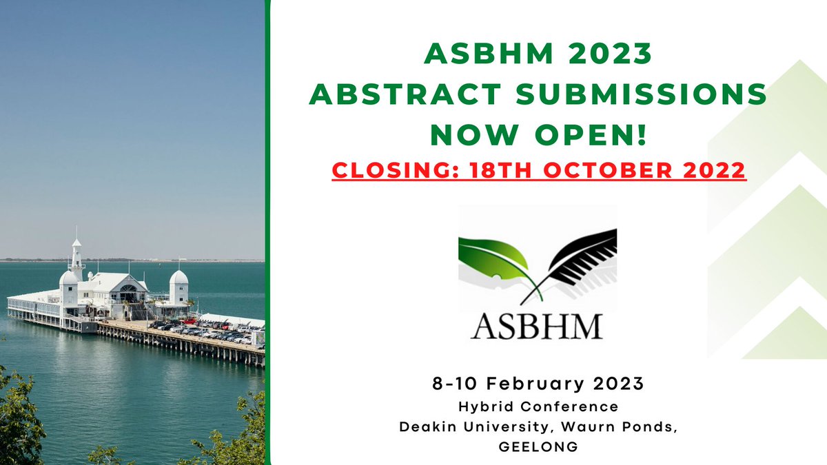 📢🚨Abstract submissions for #ASBHM2023 are now open

Deadline: Tuesday 18th October
If you would like to apply, or view the guidelines for submissions, please click here: asbhm.com/asbhm-2023/

If you have any queries, please contact us at: admin@asbhm.com