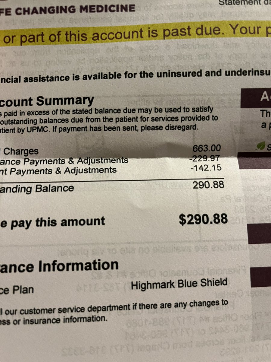 It will never stop. I cannot get a reprieve from these constant medical bills. 
 “insurance” is not healthcare. 
People cannot thrive like this. We just exist and have panic attacks walking to the mailbox each day, fearful of what may be in it
NATIONAL IMPROVED M4A NOW!