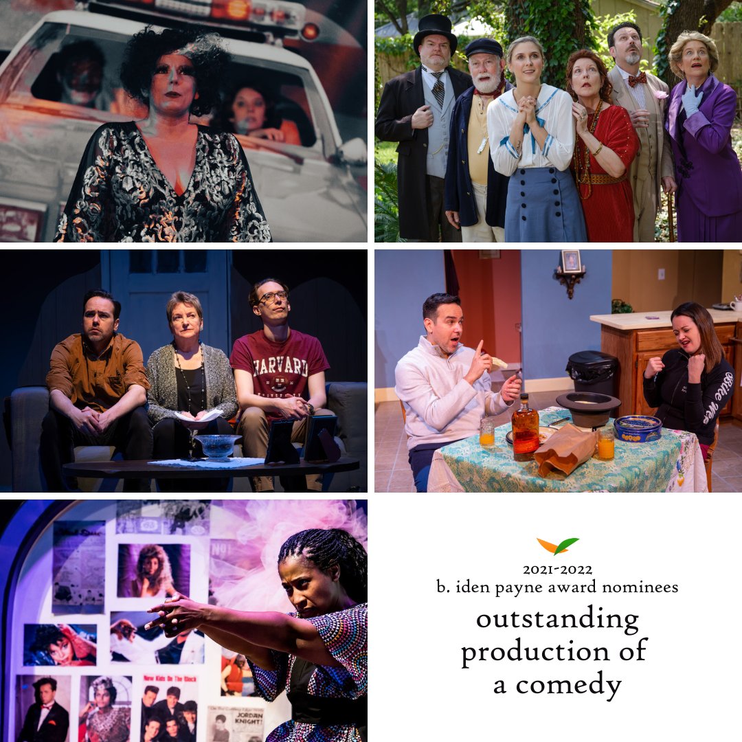 Nominees for Outstanding Production of a Comedy:

Heartbreak House, Different Stages
The Lifespan of a Fact, <a href="/jarrottprods/">Jarrott Productions</a> 
Raising Harry Potter, <a href="/lafeniceaustin/">La Fenice Austin</a> 
Strange, But Perfect, <a href="/Streetcornerart/">Street Corner Arts</a> 
Tales of a Blerd Ballerina, <a href="/VORTEXonManor/">The VORTEX Repertory</a> 

#BIPAwards2022 #AustinTheatre