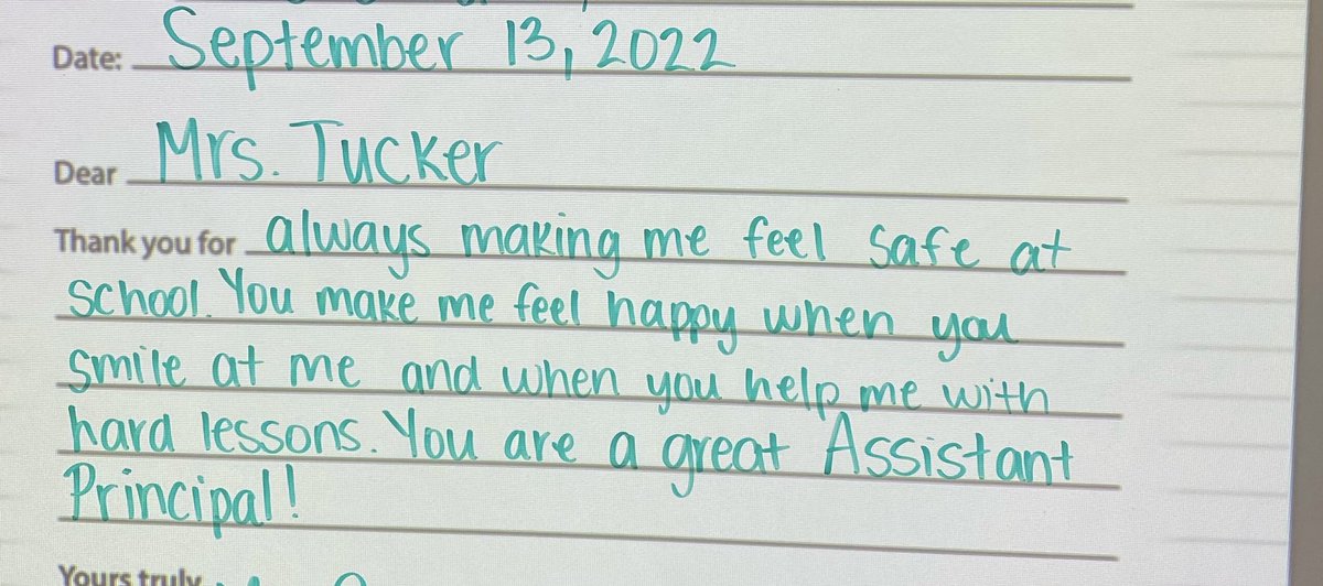 When staff members used me as an example for letter writing it made my heart feel so full! ❤️