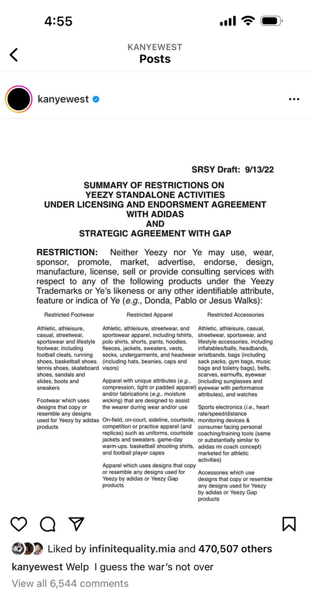gunnertierno's tweet photo. KANYE WEST HAS BEEN BANNED FROM YEEZY https://t.co/ufR2jPGWje