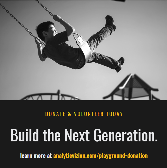 This year, the Vizion Foundation is providing a joyful space for children to play via a new playground. 

Please consider helping us reach our funding goal of $80,000.

Donate and find out more here: analyticvizion.com/playground-don…