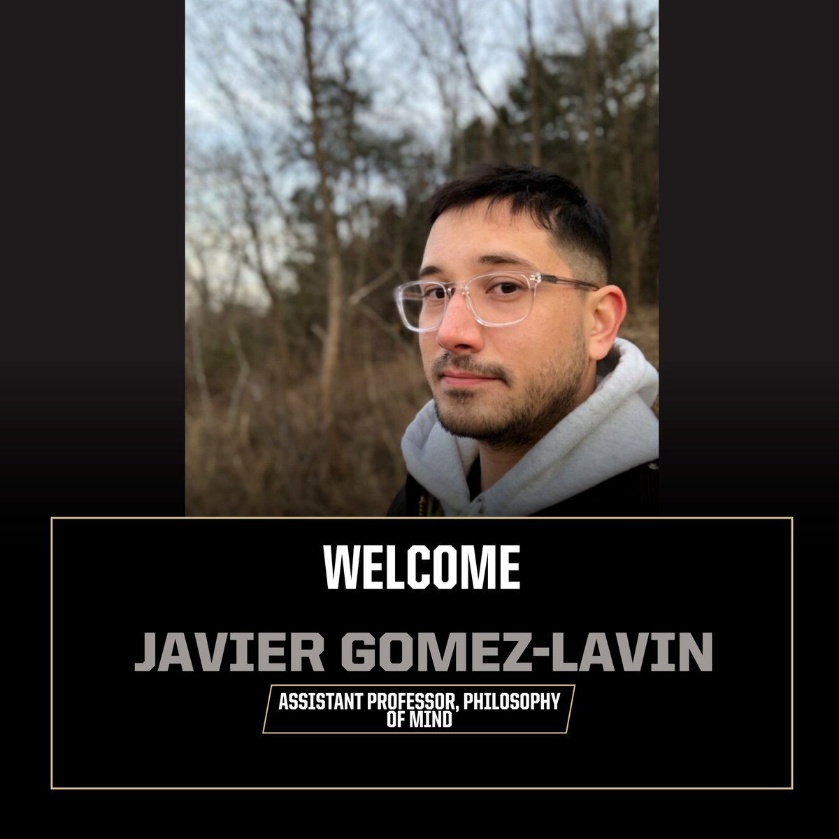 PHILO_Purdue's tweet photo. Welcome, Javier Gomez-Lavin! He will serve as the incoming director of the new Purdue Normativity and Cognitions lab and works in the areas of philosophy of mind, cognitive science, and moral psychology. https://t.co/e9FxRN7cGC