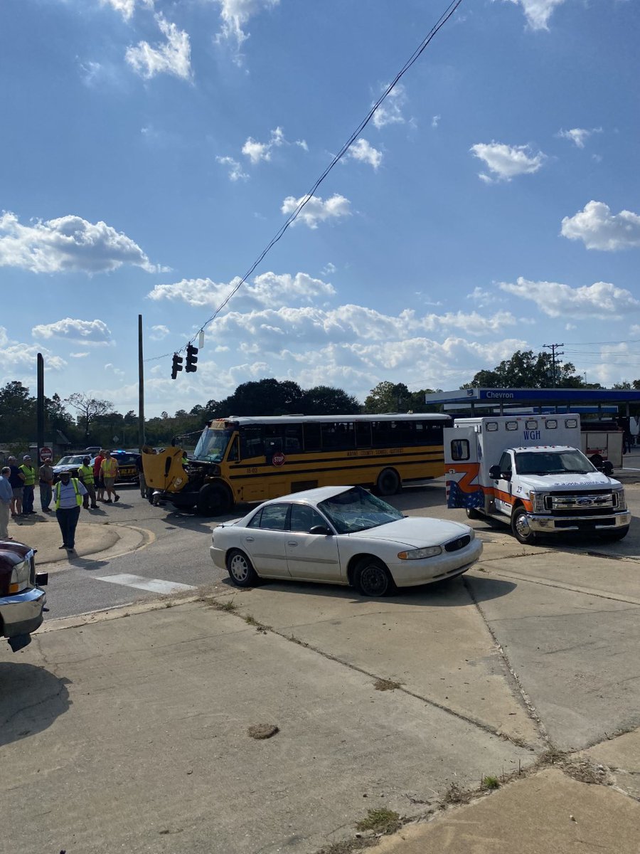 5 students hurt after bus crash in Wayne County, according to Sheriff Jody Ashley. Injuries are NOT believed to be life threatening. Crews had to use jaws of life to remove the driver of the passenger car. Sheriff tells <a href="/wdam/">WDAM 7</a> that <a href="/MHPTroopJ/">MHP Hattiesburg</a> and deputies are investigating.