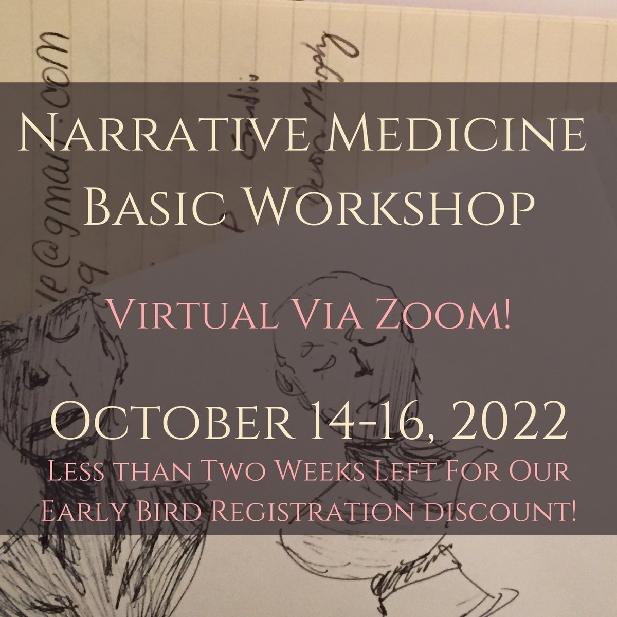 NarrativeMed's tweet photo. Attend the #fallNMworkshop with colleagues from all over the world to learn the #narrativemedicine skills of close reading, attentive listening, and creative writing &amp; experience the deep bonds that can form in short periods of intensive narrative work! https://t.co/vsodjejqic https://t.co/rpMjbW0sDo