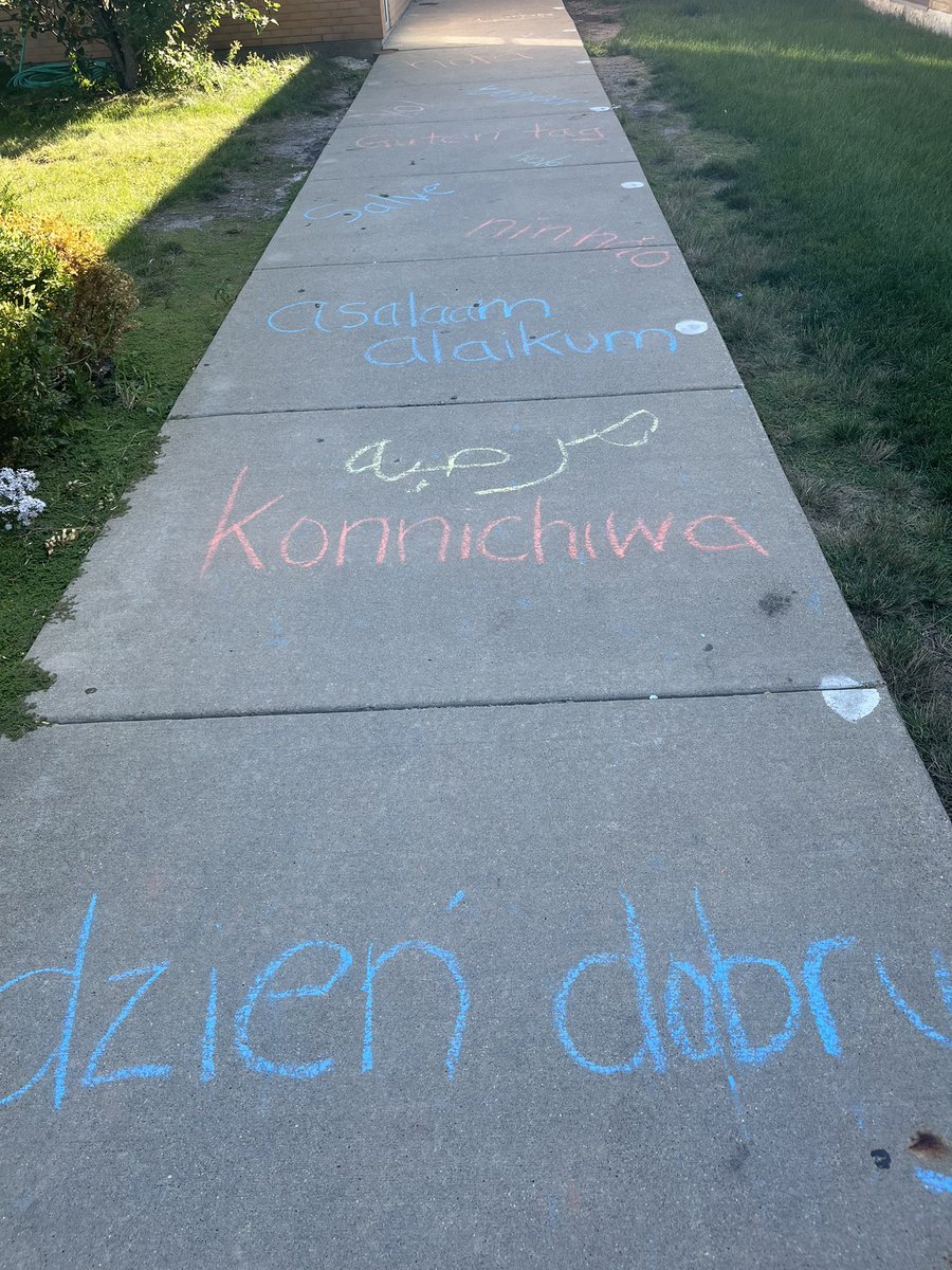 Ms_Maslak's tweet photo. Saying hello in students native language can go such a long way. Love seeing this as I walk into #OakRidge! Happy “Start with Hello” week #Mustangs #npd117 https://t.co/ARDC8ZOR0T