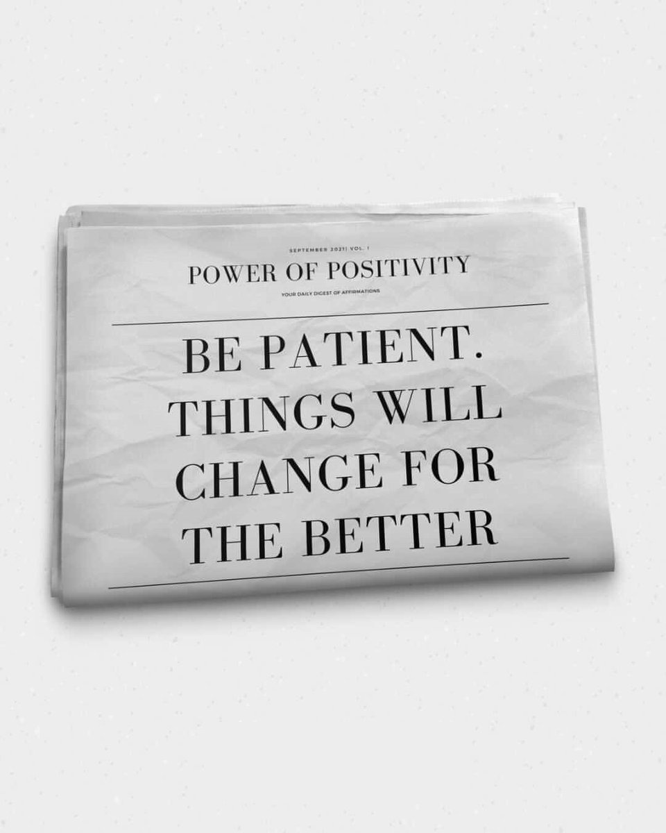 A_MasterMassage's tweet photo. #Quote #QuoteOfTheDay #BePatient #Patient #ThingsWillChange #Things #Change #ChangeForTheBetter #Better #Patience #Positive #TakesTime #Time #Breathe #NeverGiveUp #MentalHealth #Motivation

💙Quote of the Day💙

"Be patient. Things will change for the better." @LIVEpositivity https://t.co/26vDSzrJm4