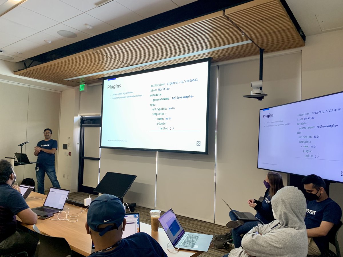 pipekitio's tweet photo. Thank you Bala, Derek, Julie, and Dillen - the powerhouse @IntuitDev's from @Intuit - for giving the community 101 and 201 workshops for @argoproj Workflows and Events! Today at #ArgoCon Day 0. https://t.co/vsPU0B06jw