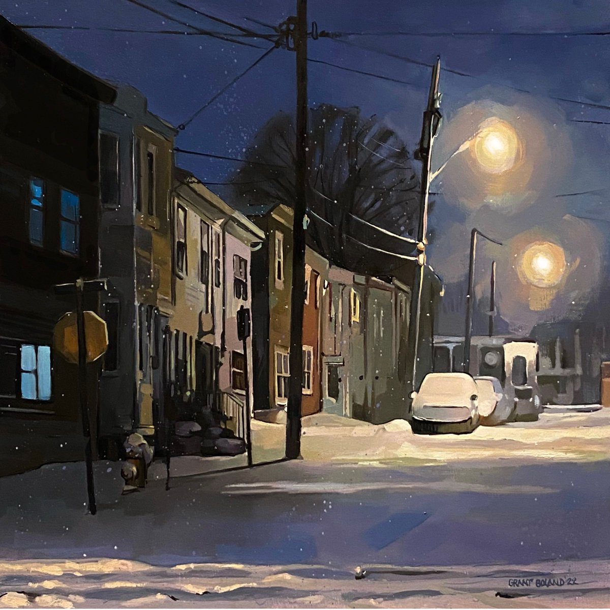 grantjboland's tweet photo. oil on panel
Snowfall in Rabbittown 
#painting https://t.co/pouZplwX2V
