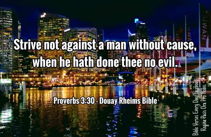 DouayRheims1's tweet photo. 🧵 1. Practise not evil against thy friend, when he hath confidence in thee. Strive not against a man without cause, when he hath done thee no evil.
Envy not the unjust man, and do not follow his ways: For every mocker is an abomination to the Lord, 
#WeekdayMass #BibleVerses https://t.co/6FuLaQFAGf
