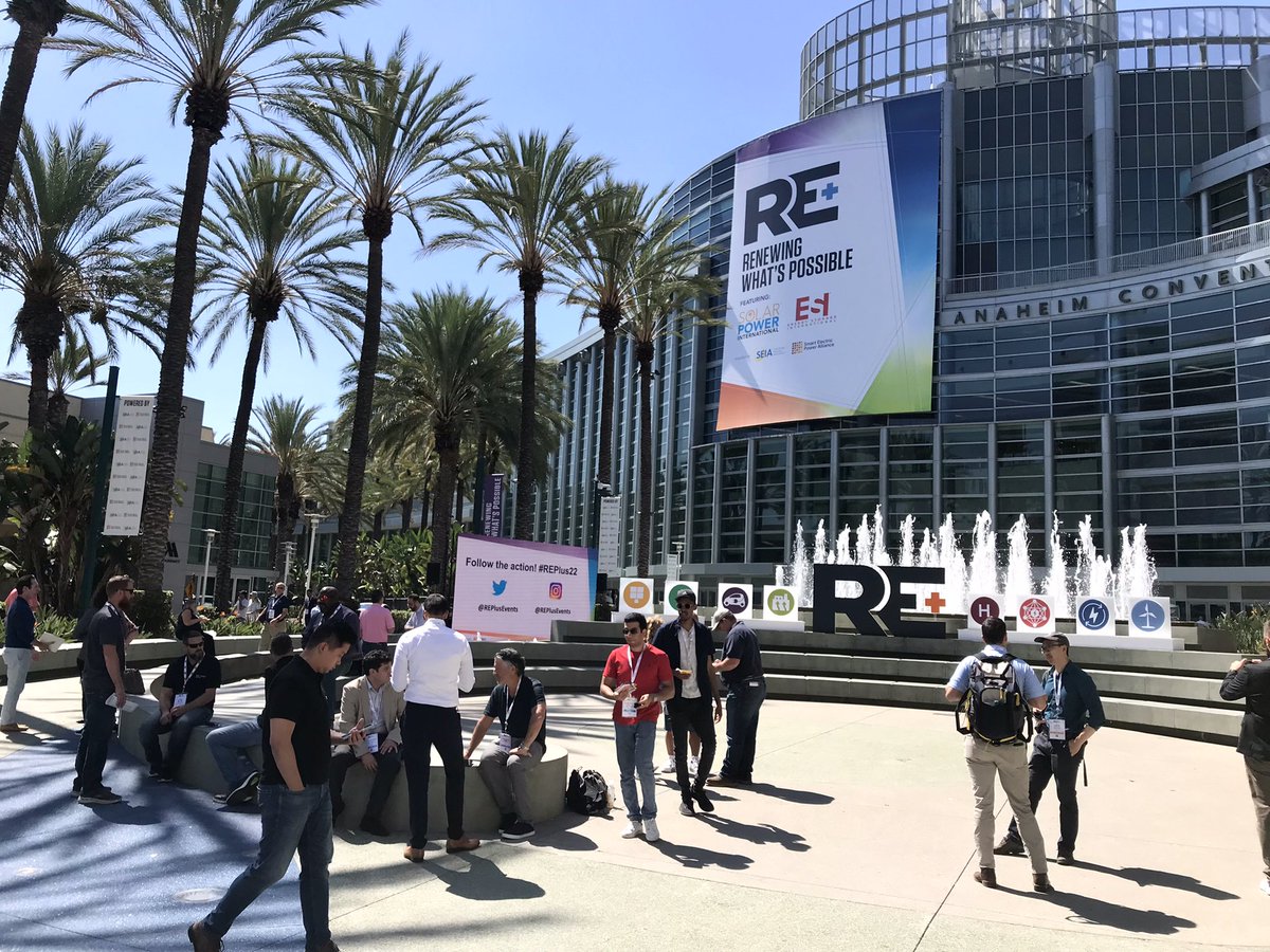 Beautiful day as #REplus22 kicks off in Anaheim! Excited to gather with cleantech colleagues as the clean energy transition surges forward. The momentum is palpable w/ #IRA passage. #climatesolutions <a href="/REPlusEvents/">RE+ Events</a>