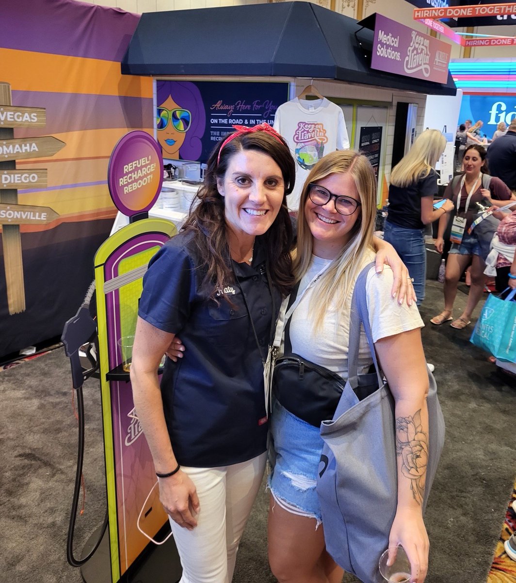 MSMedStaffing's tweet photo. Day-1 of TravCon was epic!! Come back &amp; hang with our crew tomorrow at booth #224! 📸 Snapping some pics in our VW Photo Booth Bus is an absolute must. We also have a really cool charging station and swag for days. See you tomorrow! #wherewillcaretakeyou #travcon22 https://t.co/fpZcdgO2FV