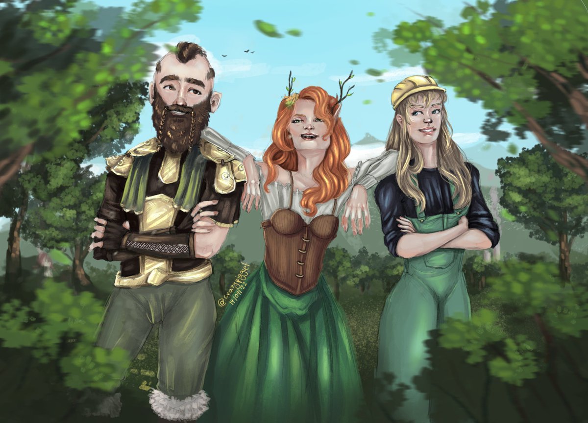 CrazyPigglet's tweet photo. Everyone's favourite soop groop trio - the dwarf, the elf, and the cleaning lady #hc9 #hermitcraft #mcytfanart
@impulseSV @GeminiTayMC @PearlescentMoon https://t.co/T2MsAZq8Wl