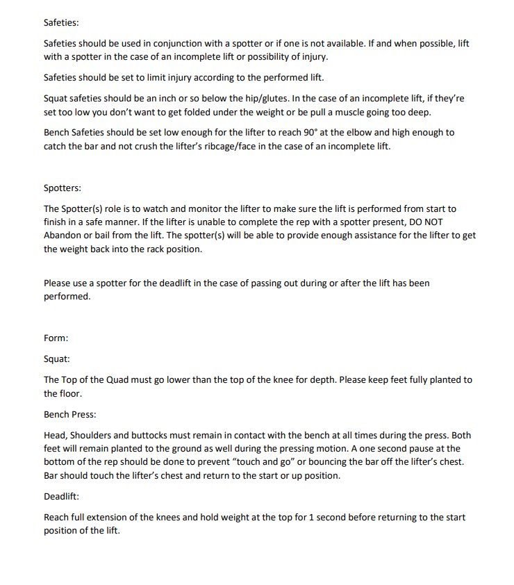 Jumbo Himbo🍍MFF on Twitter "Powerlifting Meet Safety Listed below are