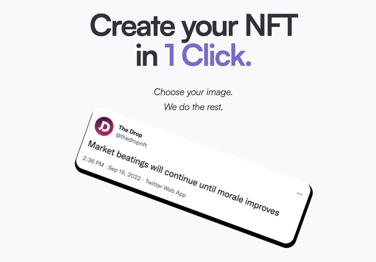 1clicknftz's tweet photo. @thedropnft Or until it becomes easy to mint NFTs in seconds...

https://t.co/7bZTfS9atL https://t.co/LZXjvhiH1H