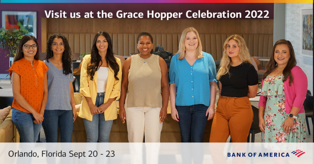 MichelleSmialek's tweet photo. My @BofA_News teammates are at @AnitaB_org’s #GHC22 to help support initiatives that grow the number women in tech. Events like these are key to making the tech industry stronger and more diverse. https://t.co/BH8zZC6Ndv https://t.co/T6wJNRCCaT