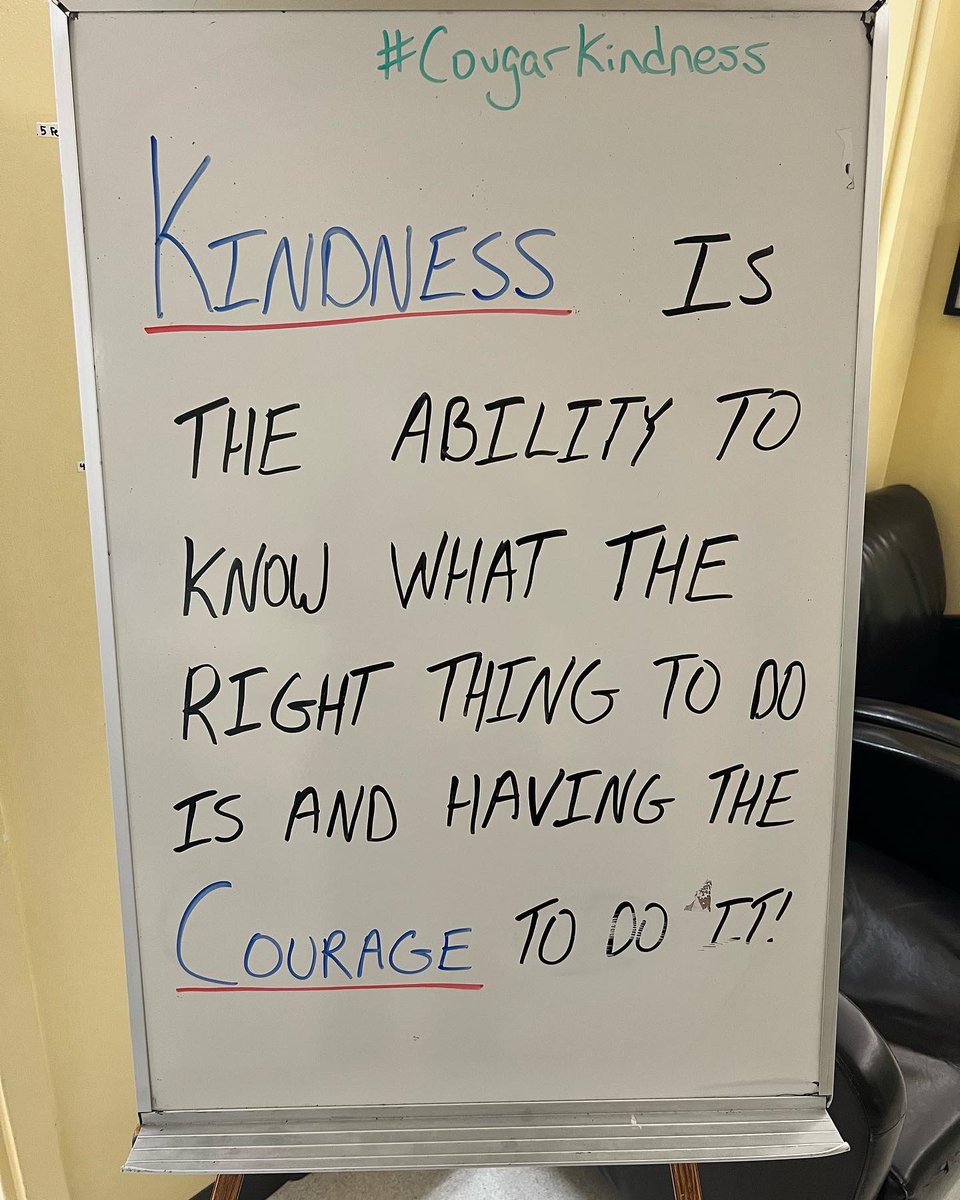 #cougarkindness The message outside the office <a href="/Crestomere/">Crestomere School</a> this week #principaldays