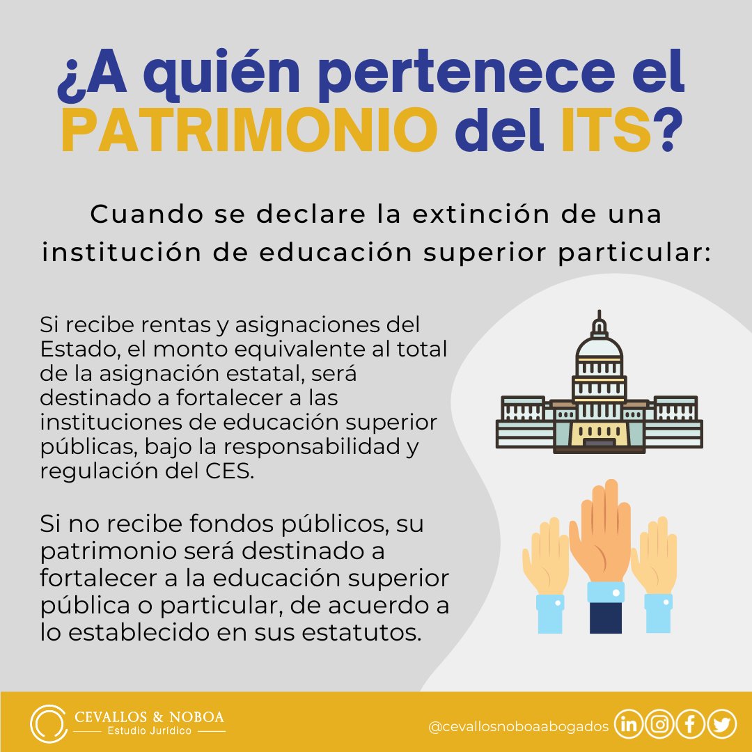 CEVALLOSNOBOA's tweet photo. [#DiligenciaTributaria]
A quién pertenece el patrimonio del Instituto Tecnológico Superior? No cometa errores y consúltenos. Empezamos una serie de post sobre diligencia tributaria y su influencia en el desempeño del #ITS. #DerechoTributario #Impuestos #Ecuador  #Educación https://t.co/Wsp2MlfEjf