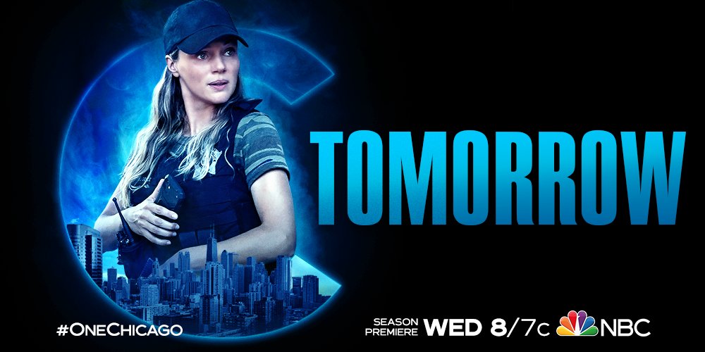 NBCOneChicago's tweet photo. The wait is almost over! 💚🧡💙 https://t.co/IaKxD2fwhy
