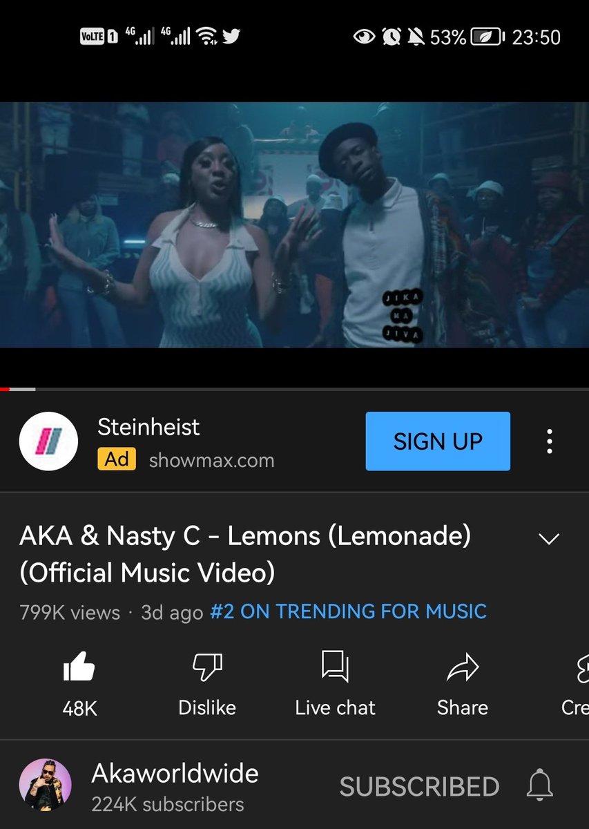 Thabisonic's tweet photo. 800k Views before 00:00 and 1 Million views before the end of Tomorrow, Long Live Supamega Live Long🕺Ⓜ️🌍 @akaworldwide @RubuThulisa https://t.co/7OOcTvFcpJ