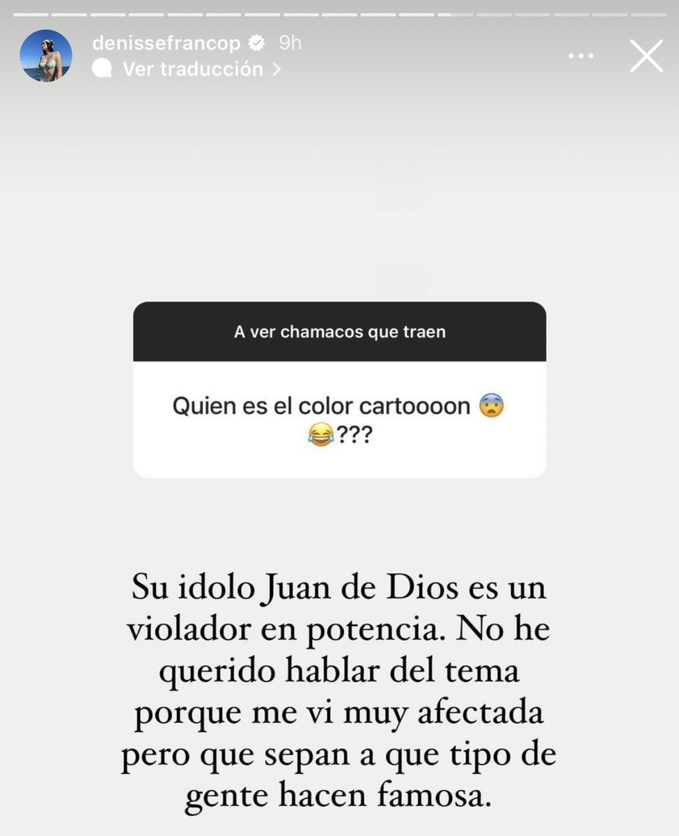 ChangaVlogs's tweet photo. Denisse Franco (participante mexicana de Miss Universo) era amiga de Juan de Dios García (un TikToker), y el día de ayer publicó unas historias llamándolo “VIOLADOR EN POTENCIA”. 😨

¿Qué opinan? https://t.co/2j6r0r6mwK