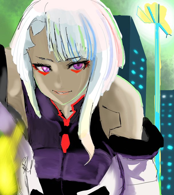 皆様おはようございますサイバーパンクのルーシーさんですSF好きの人にオススメです今日も行ってきまあす#お絵描き #絵描きさんと繋がりたい #サイバーパンク#エッジランナーズ 