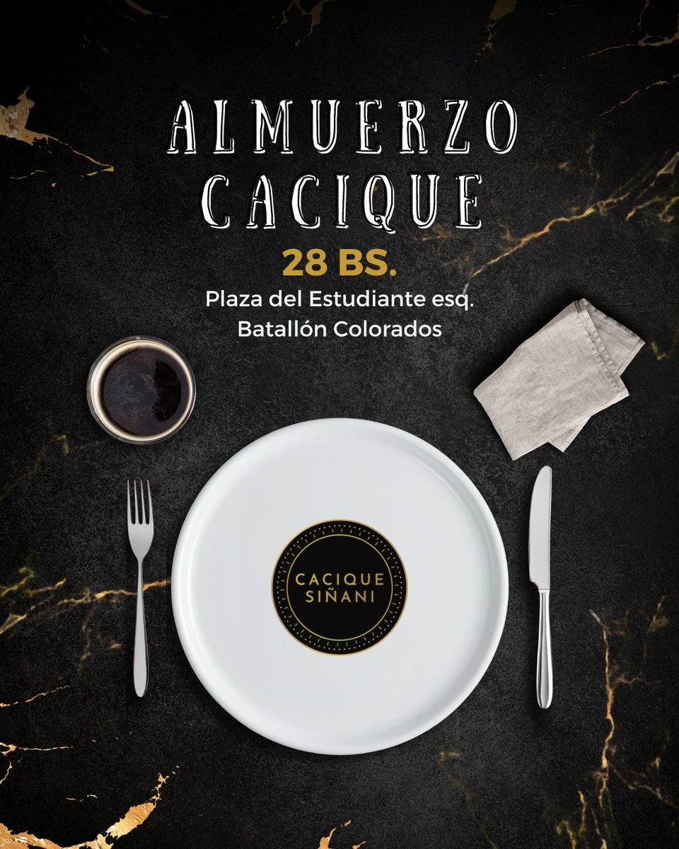 caciquesinani's tweet photo. A pedido del público, anunciamos nuestro delicioso ALMUERZO CACIQUE😋
Para que vengas en compañía de los que más quieres ✨️
Te esperamos!
Plaza del Estudiante esquina Batallón Colorados
Reservas al Wh 63063772
#almuerzolapaz
#lapaz #lapazbolivia
#almuerzo #caciquesiñani #lpbo https://t.co/iVnXQs74CK