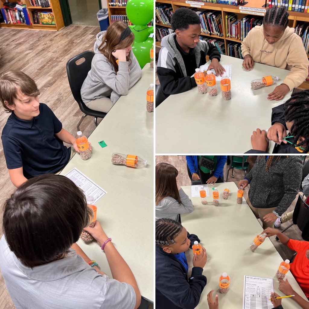 bolivar_middle's tweet photo. 7th and 8th graders in Ms. Robertson’s and Ms. Nelling’s classes had fun working on predicting &amp; collecting data with bottle flips! #STEM https://t.co/PupcjQpRWq