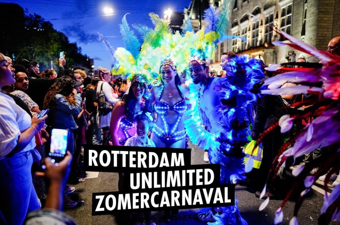 Rotterdam Unlimited Zomercarnaval 28 en 29 juli 2023, zet het in je agenda.