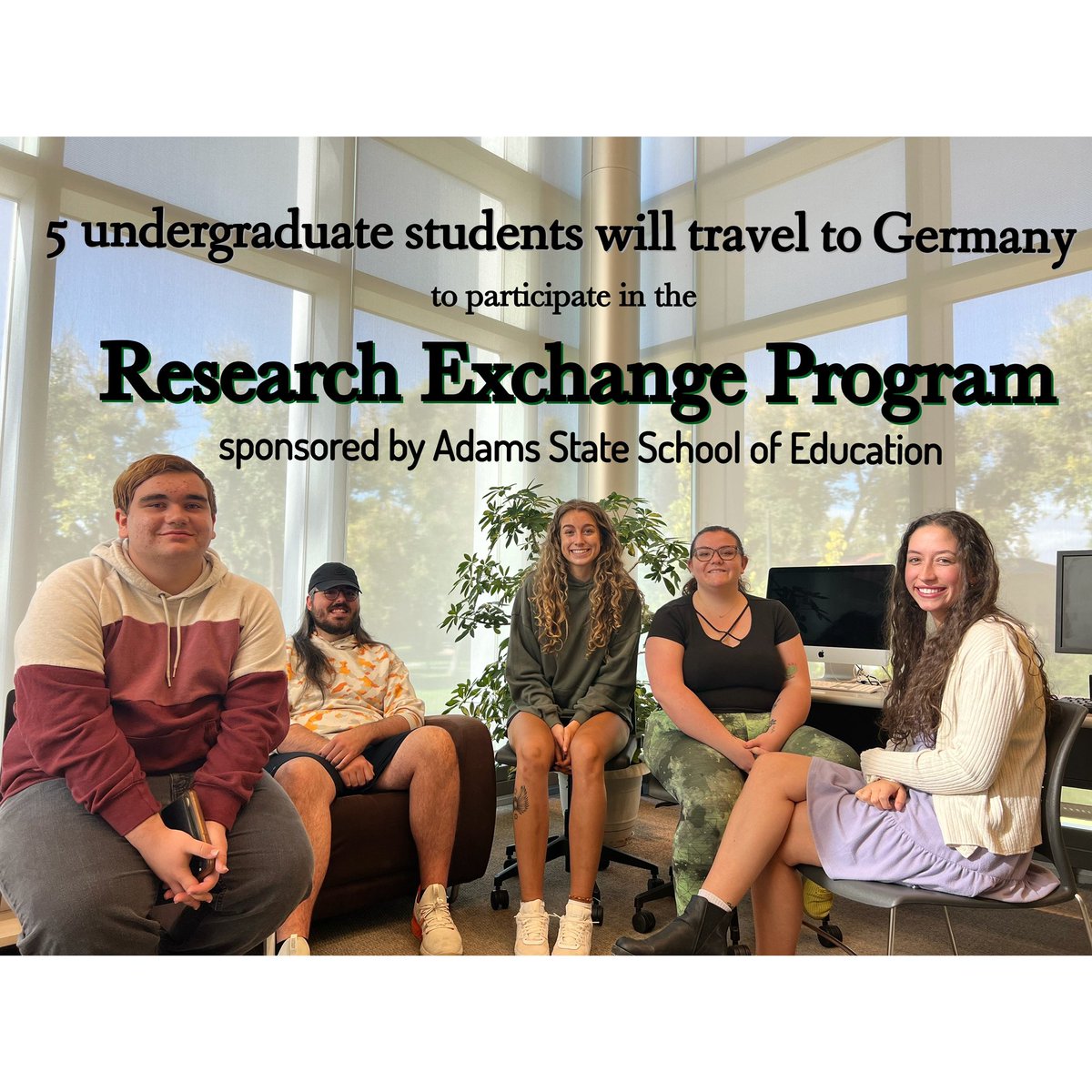 ASU_SchoolOfEd's tweet photo. Adams State University will be represented well by these young scholars. 🌏📒🍎#globallyeducated #researchers #academicenrichment #realworldconnections #asuschoolofeducation #adamsstateuniversity https://t.co/tcDf8LOGWk