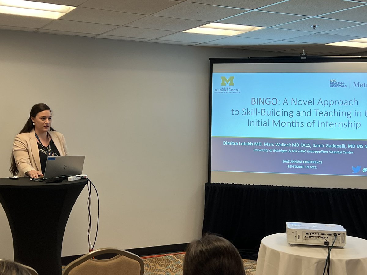 Dr Arul Thirumoorthi (@athirumoorthimd) on Twitter photo Bingo! <a href="/LotakisMD/">Dimitra Lotakis, MD</a> improving surgical education with task based game to ensure surgical residents attain mastery of surgical skills. Great talk! #SAAS2022 <a href="/AsianAcadSurg/">SocAsianAcadSurg</a>
<a href="/SamirGadepalli/">Samir Gadepalli</a>
<a href="/UMPedsSurg/">UM Pediatric Surgery</a> <a href="/UMichSurgery/">Michigan Surgery</a> <a href="/HHCnyc/">NYC HHC</a> Bingo! <a href="/LotakisMD/">Dimitra Lotakis, MD</a> improving surgical education with task based game to ensure surgical residents attain mastery of surgical skills. Great talk! #SAAS2022 <a href="/AsianAcadSurg/">SocAsianAcadSurg</a>
<a href="/SamirGadepalli/">Samir Gadepalli</a>
<a href="/UMPedsSurg/">UM Pediatric Surgery</a> <a href="/UMichSurgery/">Michigan Surgery</a> <a href="/HHCnyc/">NYC HHC</a>