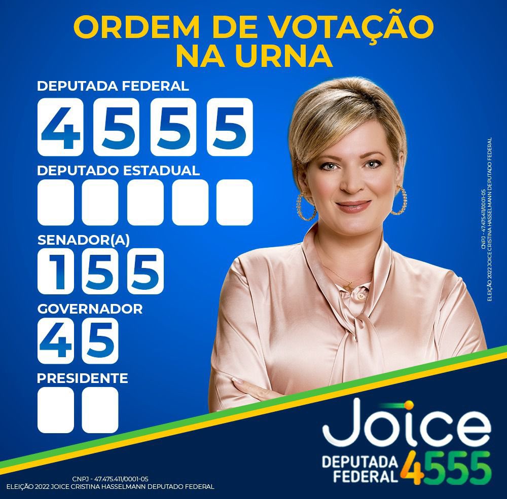 euguirnbr's tweet photo. É Joice Hasselmann deputada federal, é Edson Aparecido senador, é Rodrigo Garcia governador!
#JoiceHasselmann #TimeJoice #Joice4555 #Rodrigo45 https://t.co/xzZh39GnZa