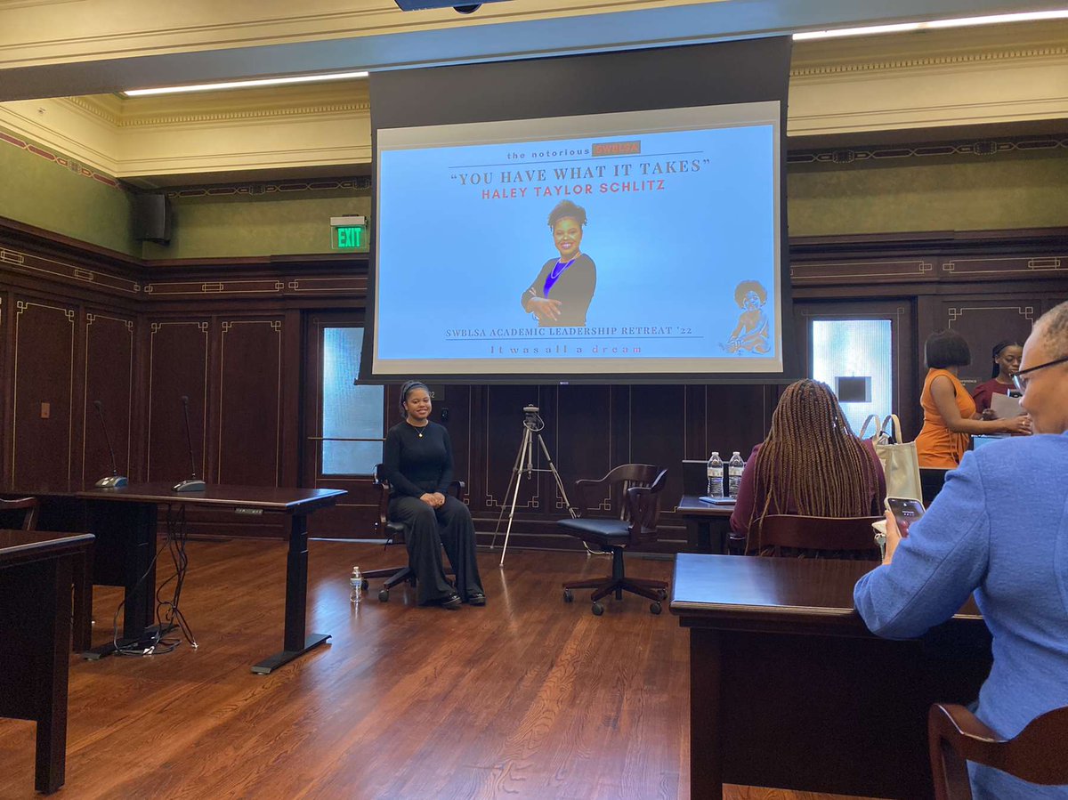 HTaylorSchlitz's tweet photo. Saturday morning started with a chance to talk to future &amp; current law students at the @SWBLSA_ 2022 Academic Leadership Retreat. Honored they asked me to share my journey! Proud to be a @NBLSA alum. We must support their mission &amp; work! #BlackLawyersMatter #NBLSA #SWBLSA https://t.co/fj2usnRwfd