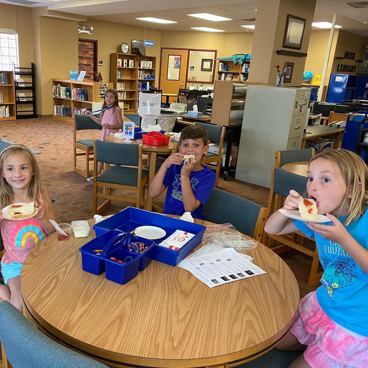 A student said it best today when he said “school is the best and science is yummy!” Thanks to <a href="/jmartinlibrary/">Jenny Martin</a> we got to make our own butter and butter milk all while learning about matter! <a href="/BeckElem/">Samuel Beck Elementary</a>