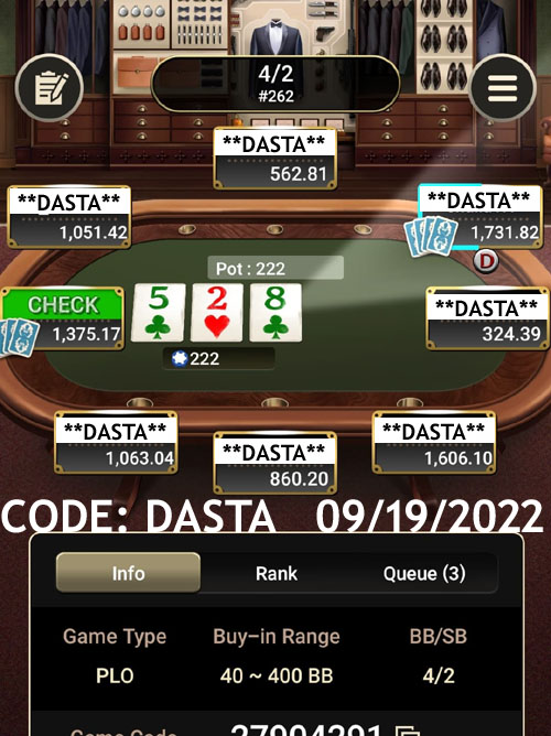 ClubDasta's tweet photo. CODE. DASTA - POKERRRR2

    Daily Games Starts At 12pm Est!

    ↠𝟭/𝟯/𝟲 𝗣𝗟𝗢- 𝟱/𝟱 𝗥𝗔𝗞𝗘
    ↠𝟮/𝟰/𝟴 𝗣𝗟𝗢
    ↠𝟮/𝟱/𝟭𝟬 𝗣𝗟𝗢

↞ #REDEMPTION #DASTA #POKERRRR2 #PRKAYZ ↠ https://t.co/6menkg6YZl