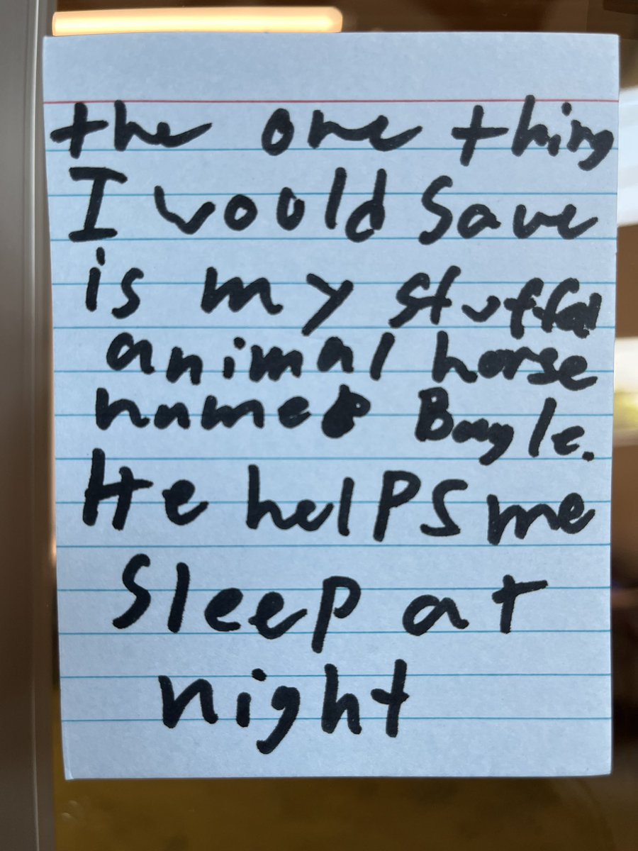SHoustonReads's tweet photo. What’s the one thing you’d save if your home was on fire and all your family members/pets were safe? Our 3-5 students had great responses to this prompt, which was inspired by one of this year’s Bluebonnet books! #LibrariesRRock #RingtailsRiseUp #TBAbooks https://t.co/9L2exGO4As