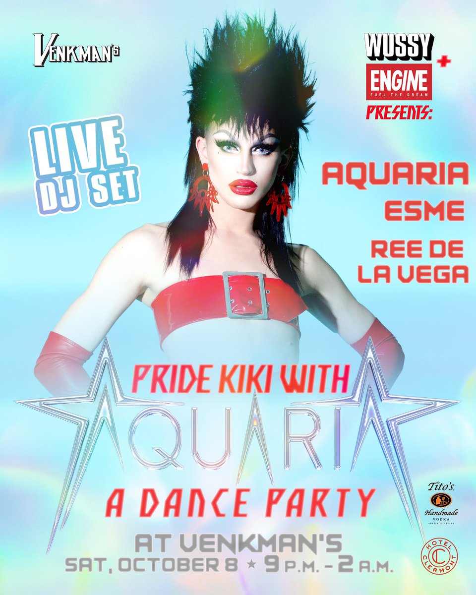 ATL Pride! <a href="/aquariaofficial/">Aquaria 🤌🏼</a> returns on Sat 10/8 to bring the music with local favs <a href="/ReedelaVega/">reedelavega</a> and DJ Esmé at <a href="/VenkmansATL/">Venkman's</a> — Tix: bit.ly/1008PrideKikiV…