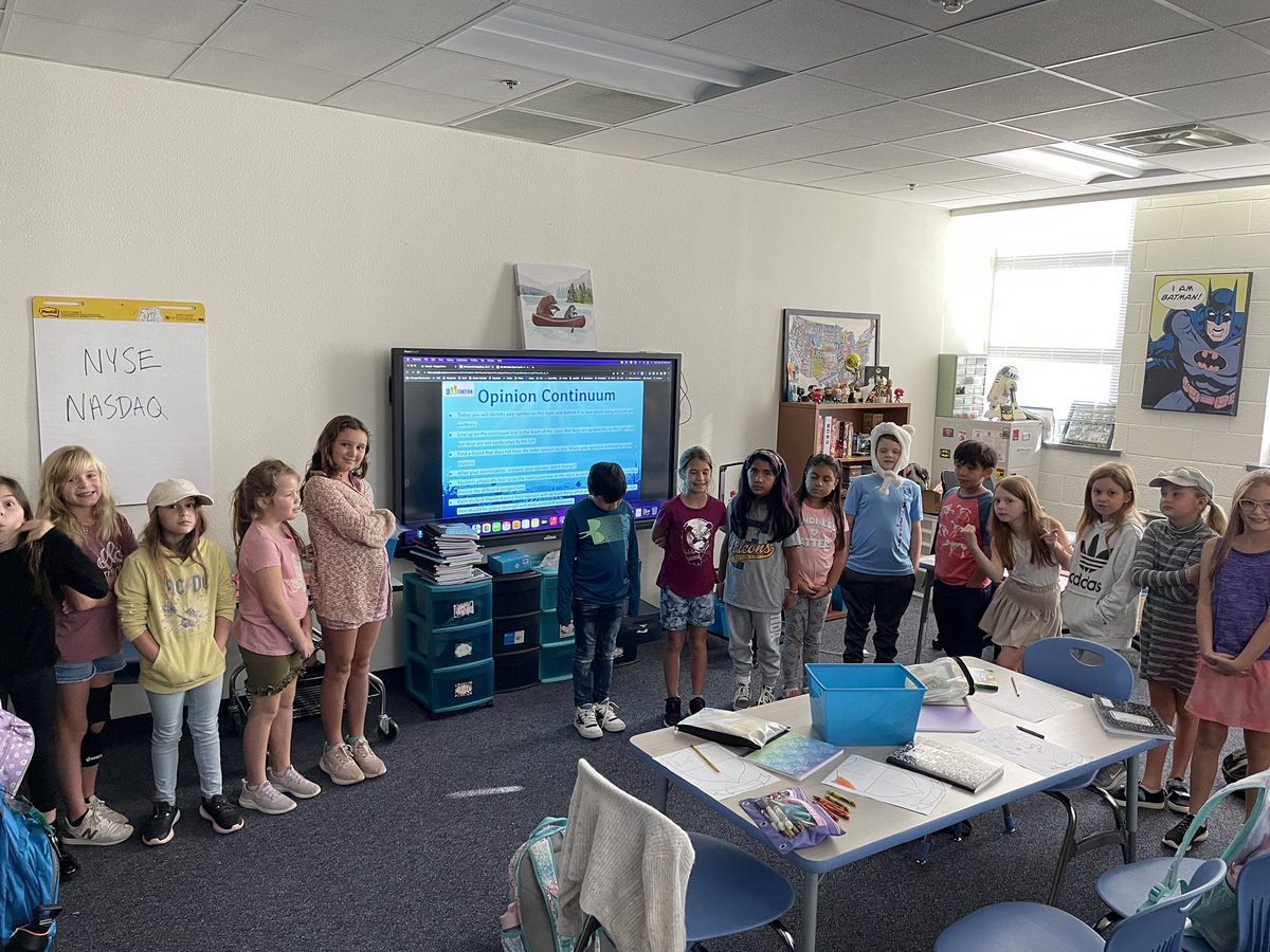 Mr_BuhrowSTEAM's tweet photo. Using the @EllevationEd strategy “Opinion Continuum” to start our day with some fun conversations! What do you think?! Is a hot dog a sandwich?! #mymisd #misdgt #webbstudentdiscourse https://t.co/gwBI7HKFvB