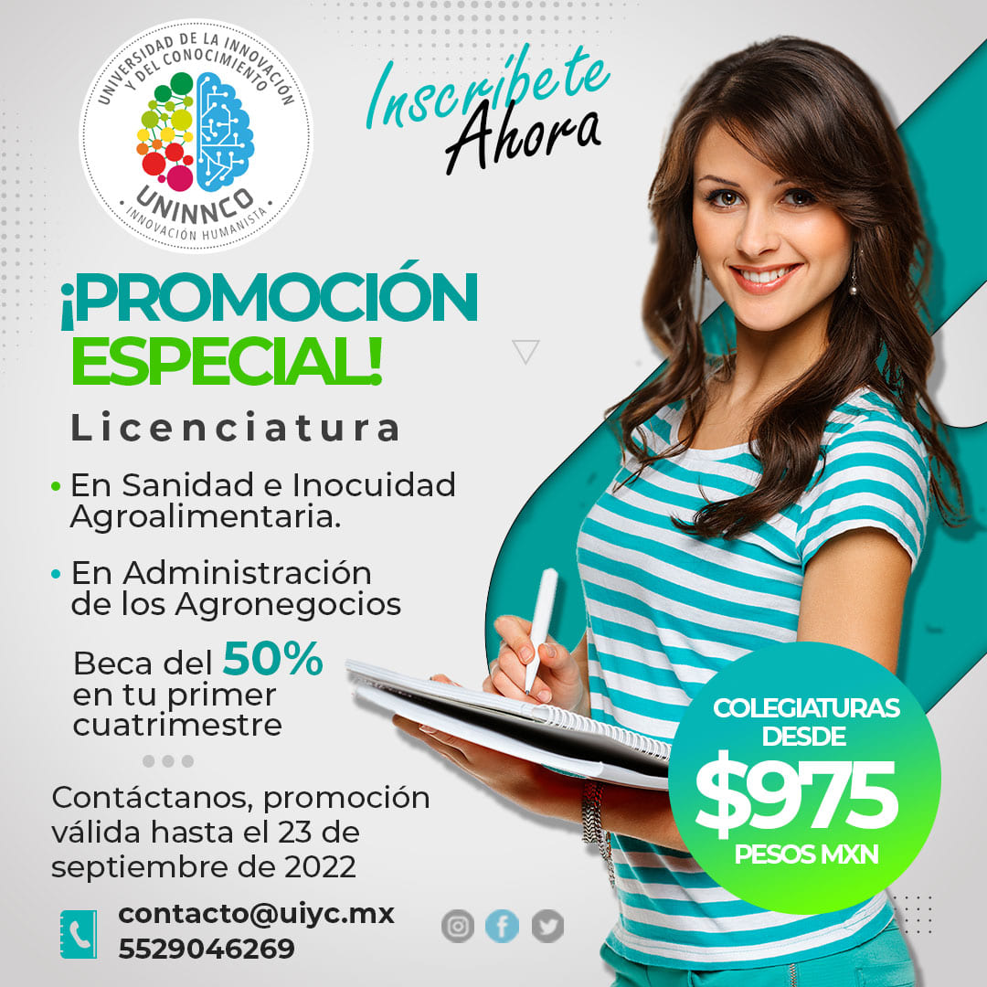 uni_uninnco's tweet photo. La Universidad de la Innovación y del Conocimiento, tiene como objetivo facilitar el acceso a la educación superior de calidad ofreciendo costos accesibles. 

¡Cumple tus metas profesionales y tus  aspiraciones académicas en #UNINNCO!

¡Vigencia 23 de septiembre! https://t.co/bDhc9MaL84