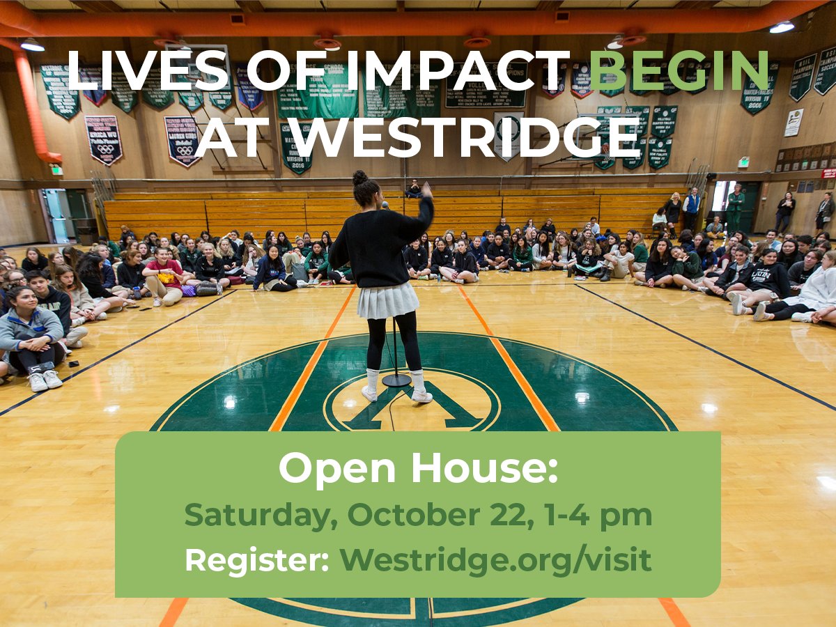 Westridge100's tweet photo. Interested in exploring our school or applying for Fall 2023? Join us at our Admission Open House on Saturday, October 22 from 1-4 pm! Register online and get more info: https://t.co/Lm7Y1nybrp https://t.co/g4EWLiiiD8
