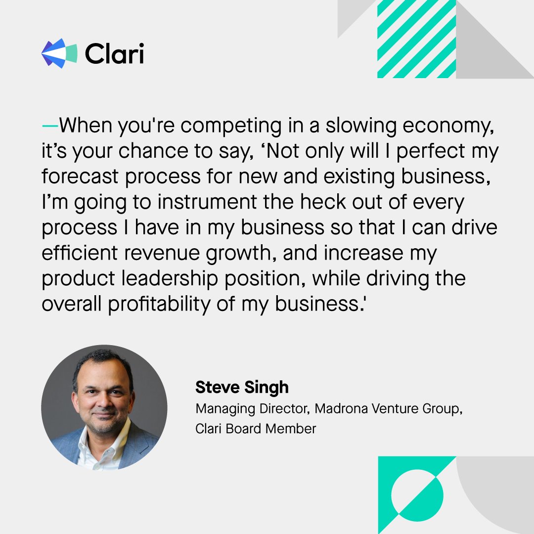 clarihq's tweet photo. Competing in a slowing economy is a chance to perfect your revenue forecasting process. See where your organization might be experiencing revenue leak. Run revenue with the #1 Revenue Platform.
https://t.co/BjOBOcnpIh
#RunRevenue #RevOps #RevenueGrowth #GrowthStrategies https://t.co/w6PfveLTQs