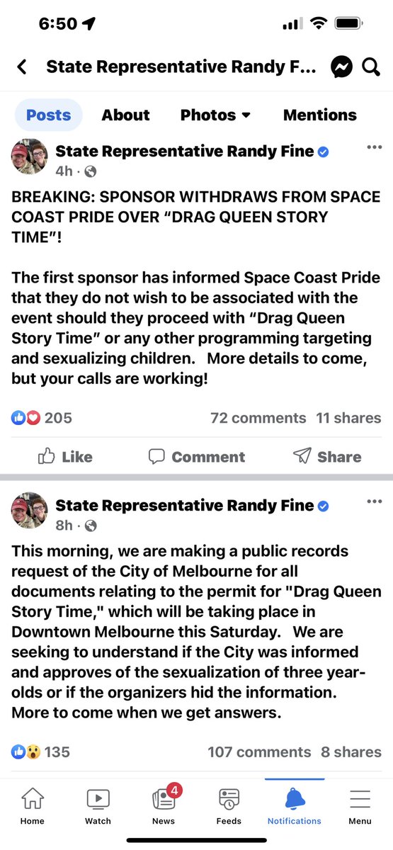BelliniMom's tweet photo. Why does a State Representative get away with inciting hate over and over again? @equalityfl @spacecoastpride @ACLUFL @AnnaForFlorida @lesleyabravanel https://t.co/YB0xpc9Hma