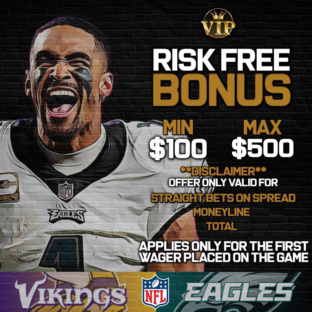 VoltagePicks's tweet photo. Free Play VIA: @VIP_Club_Team 

3-1 on NFL Freebies! 

Eagles -3 (-110) 1u 

Sign up today and get a 100% Risk Free Bonus! 🔥

https://t.co/wlfGh6Zsni

Sign up today and receive our full card from Dubclub🔥

https://t.co/hOqI6FQY5Y

#GamblingTwitter #NFL #FreePicks #VoltagePicks https://t.co/TIDbJKM5fX