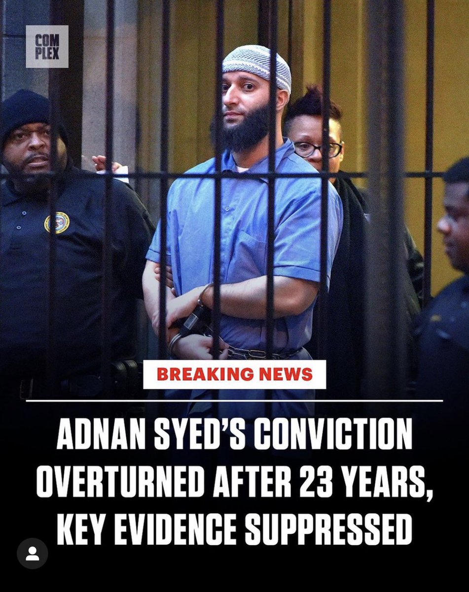Omg!!!! Y’all don’t understand how invested my senior class was on getting this case overturned. I’m just sooo excited he was finally freed. #Justiceforadnan