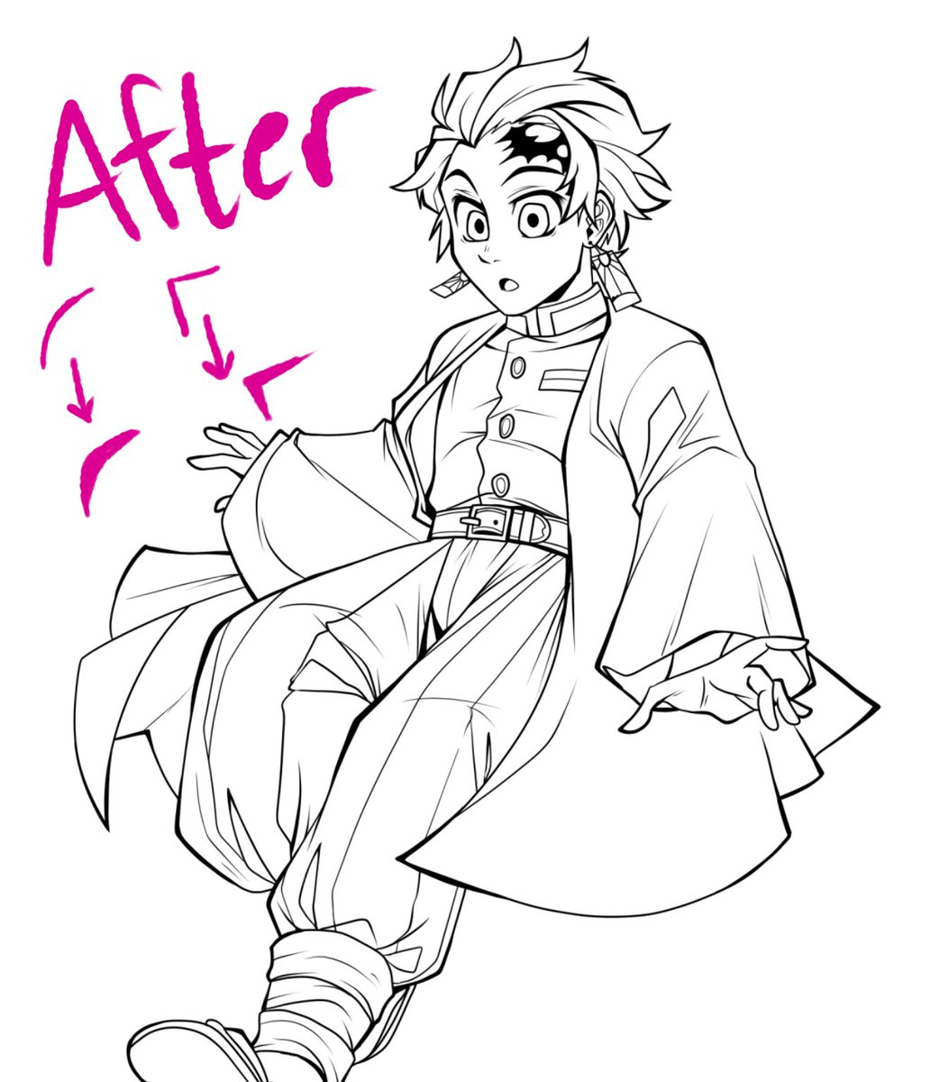 Just a little tip for anyone trying to improve their line art; try thickening the edges and corners at curves and angles. See the example:
