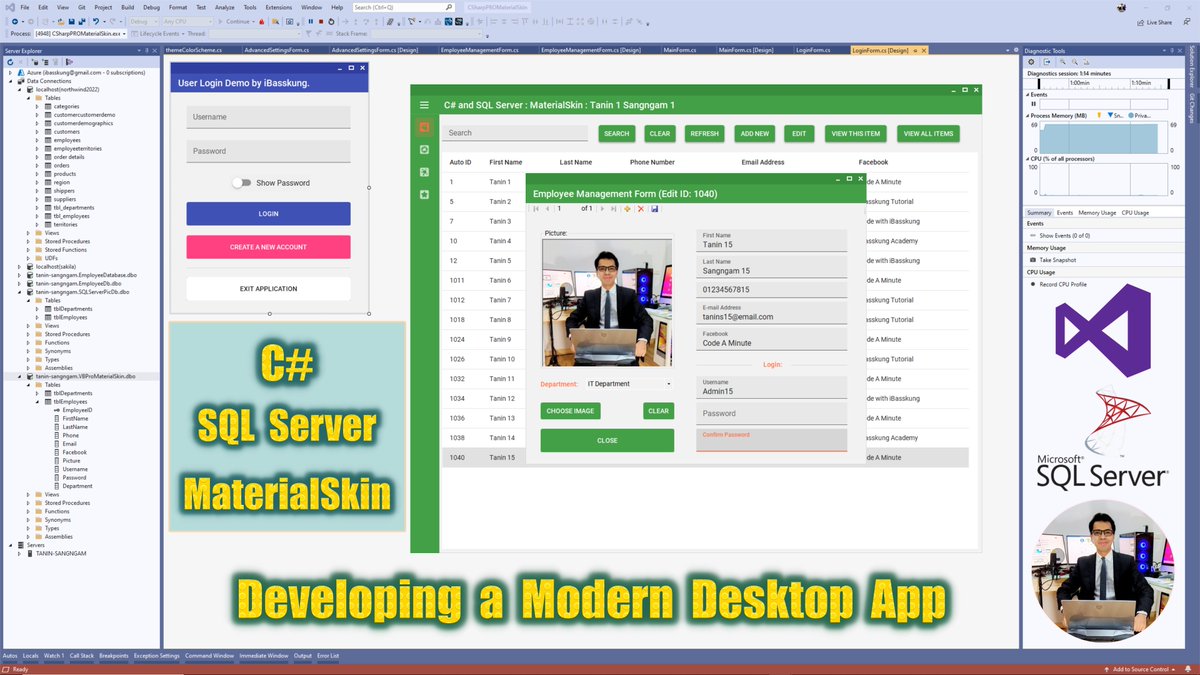 IBasskung's tweet photo. Developing a Professional Modern Desktop App using C# and SQL Server.
- If you would like the source code, please visit my store: https://t.co/a7RceOYog9
#VisualStudio2019 #CSharp #SQLServer #ADOdotNET #Programming #Coding #ModernUI #SourceCode #CodeAMinute #iBasskung https://t.co/ONuML9fHq6