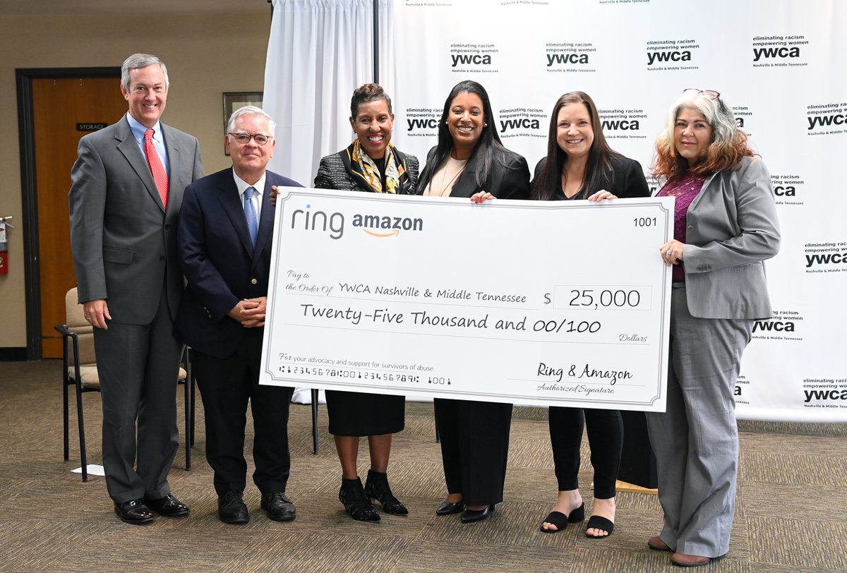 Community safety is my number one priority and the <a href="/YWCANashville/">YWCA Nashville & Middle Tennessee</a> is a key partner in Nashville’s efforts to keep women, children, and families safe. I'm grateful to <a href="/ring/">Ring</a> &amp; <a href="/amazon/">Amazon</a> for donating 1,000 video doorbells and security cameras to the YWCA today!