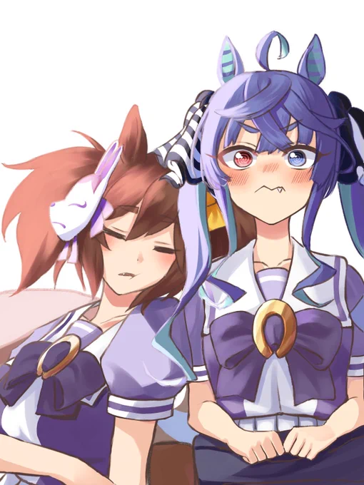 お姉さん役のイナリに寄りかかられて、少し嬉しいターボ #ウマ娘 #イナリワン #ツインターボ 